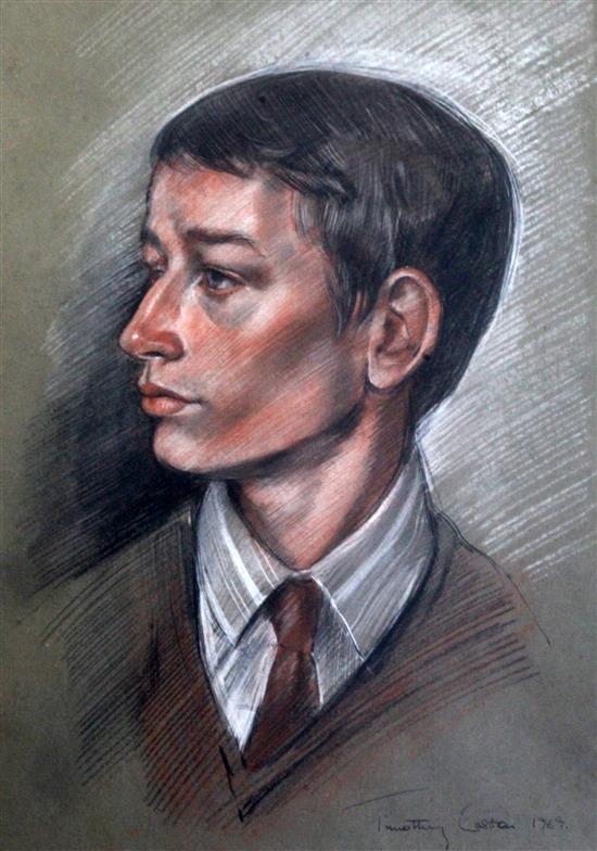 Timothy Easton (1943-) Head and shoulders portrait of Stephen Furniss 36 x 25cm